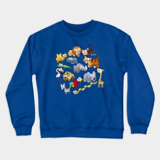 Wild Animal Cartoon Illustration Crewneck Sweatshirt